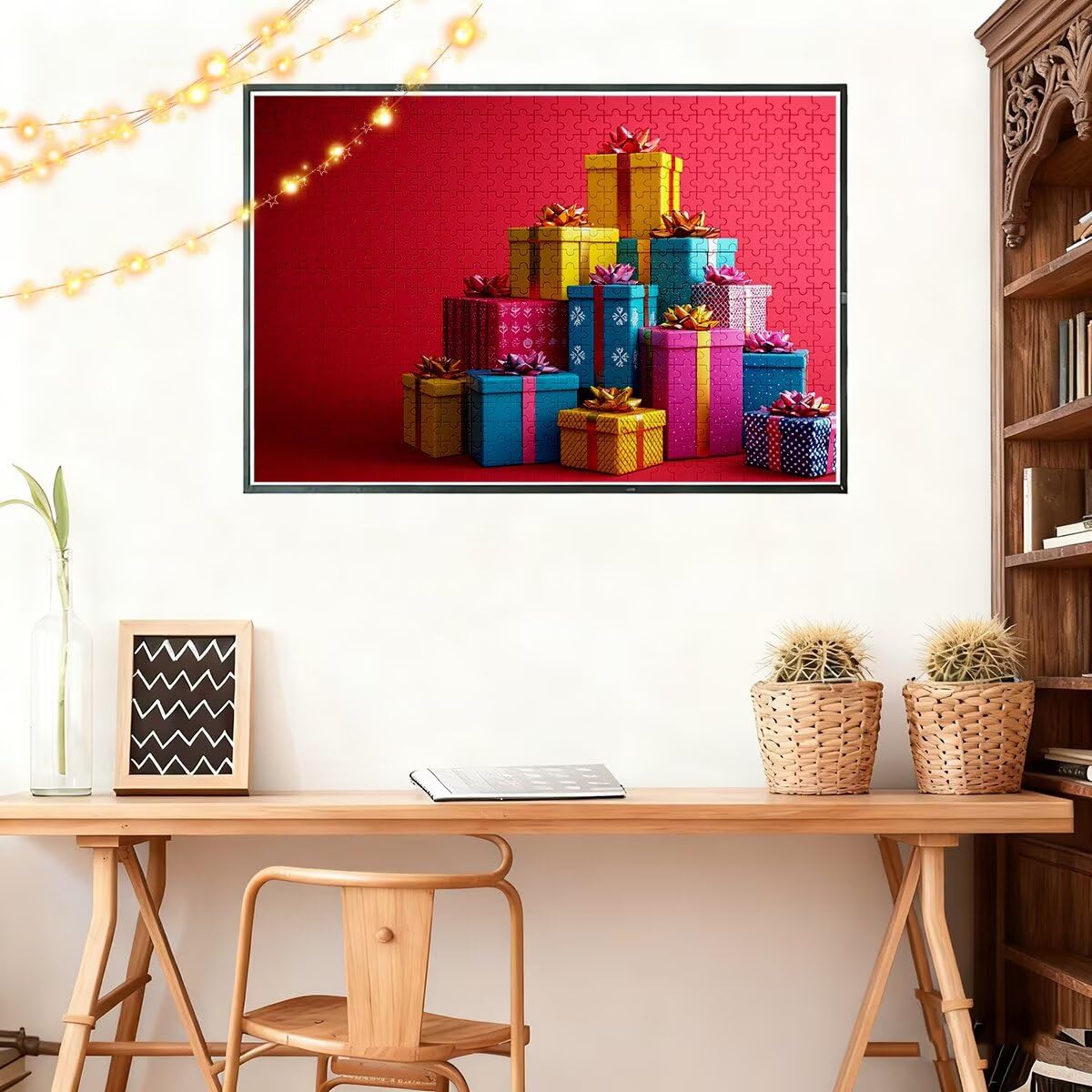 Puzzle 6000 sztuk świąteczne proste puzzle dla dorosłych i całej rodziny rozmiar 179 x 105 cm opakowanie wysokiej jakości, klasyczne kreatywne rozrywki zabawne wyzwania świąteczne dekoracje M-07