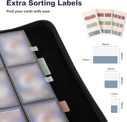 Miniatura 4 de Joiish Carpeta de tarjetas de 900 bolsillos para tarjetas Pokémon, soporte de 9 bolsillos de carga lateral, álbum de tarjetas de juego y deportes,