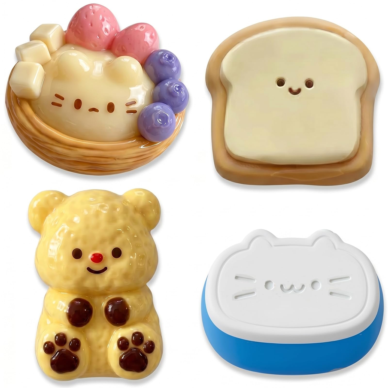 Pack De 6 Squishies Kawaii – Juguetes Suaves Anti-estrés Con Formas De Animales – Lindos Y Elásticos Para Aliviar La Ansiedad Y Decorar El Escritorio