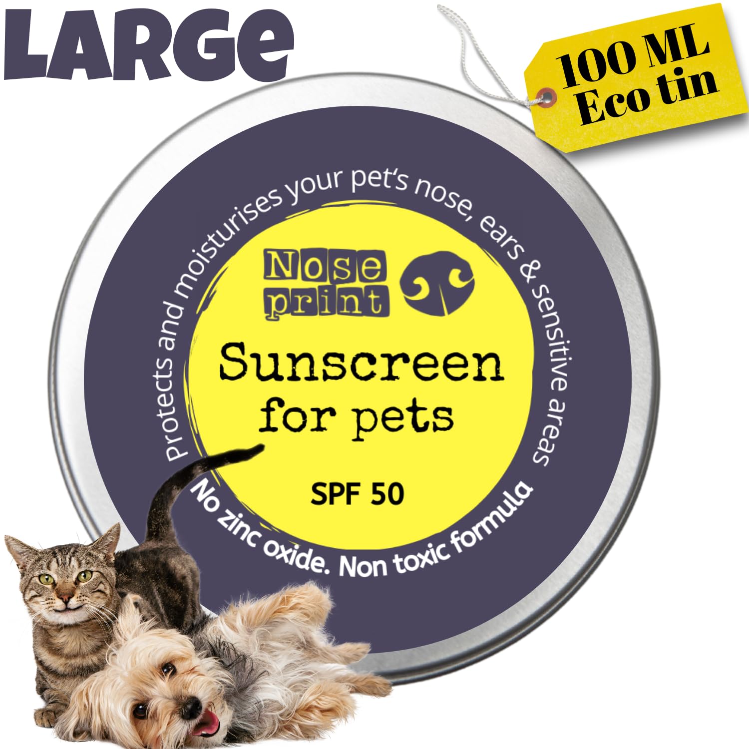Noseprint SPF 50 Sun Protection Balm For Pets 100 ML in Tin, white, 100 ml (Pack of 1) - Image 4
