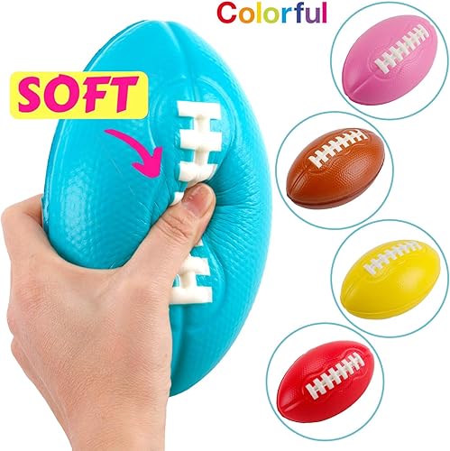 Miniatura 3 de Liberty Imports 6 Pack: Foam Footballs 7.5", Easy Grip Soft Toddler Football for Kids Practice Training, Yard Game, Indoor Outdoor Sports Games