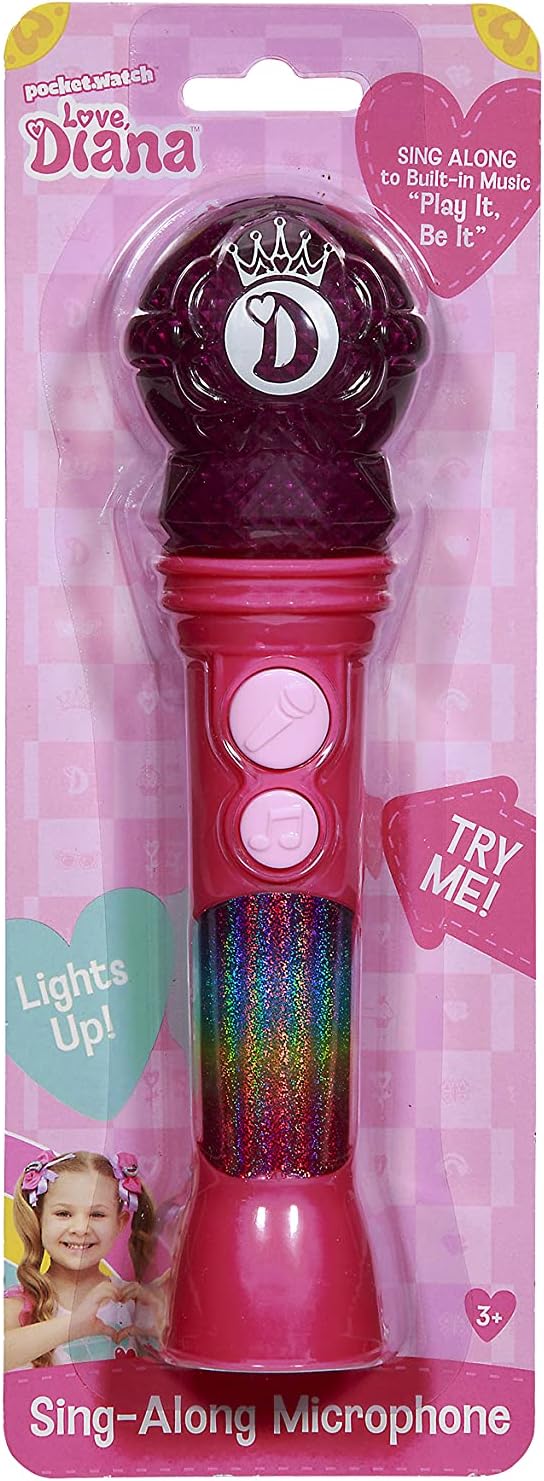 Love Diana Toy Microphone for Kids, Musical Toy for Girls with Built-in Music, Kids Microphone Designed for Fans of Love Diana Toys and Gifts