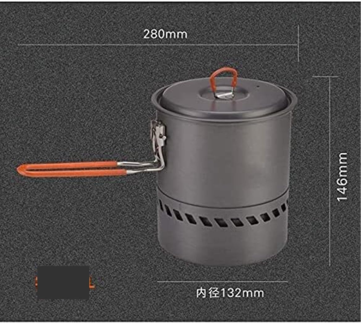 Naczyń Kempingowych 1.5L Garnek Do Gotowania Na Świeżym Powietrzu Sprzęt Do Gotowania Narzędzia Przenośne Piesze Wycieczki Camping Piknik Z Plecakiem Garnek Do Gotowania Naczyń Kempingowych na Wędrówk