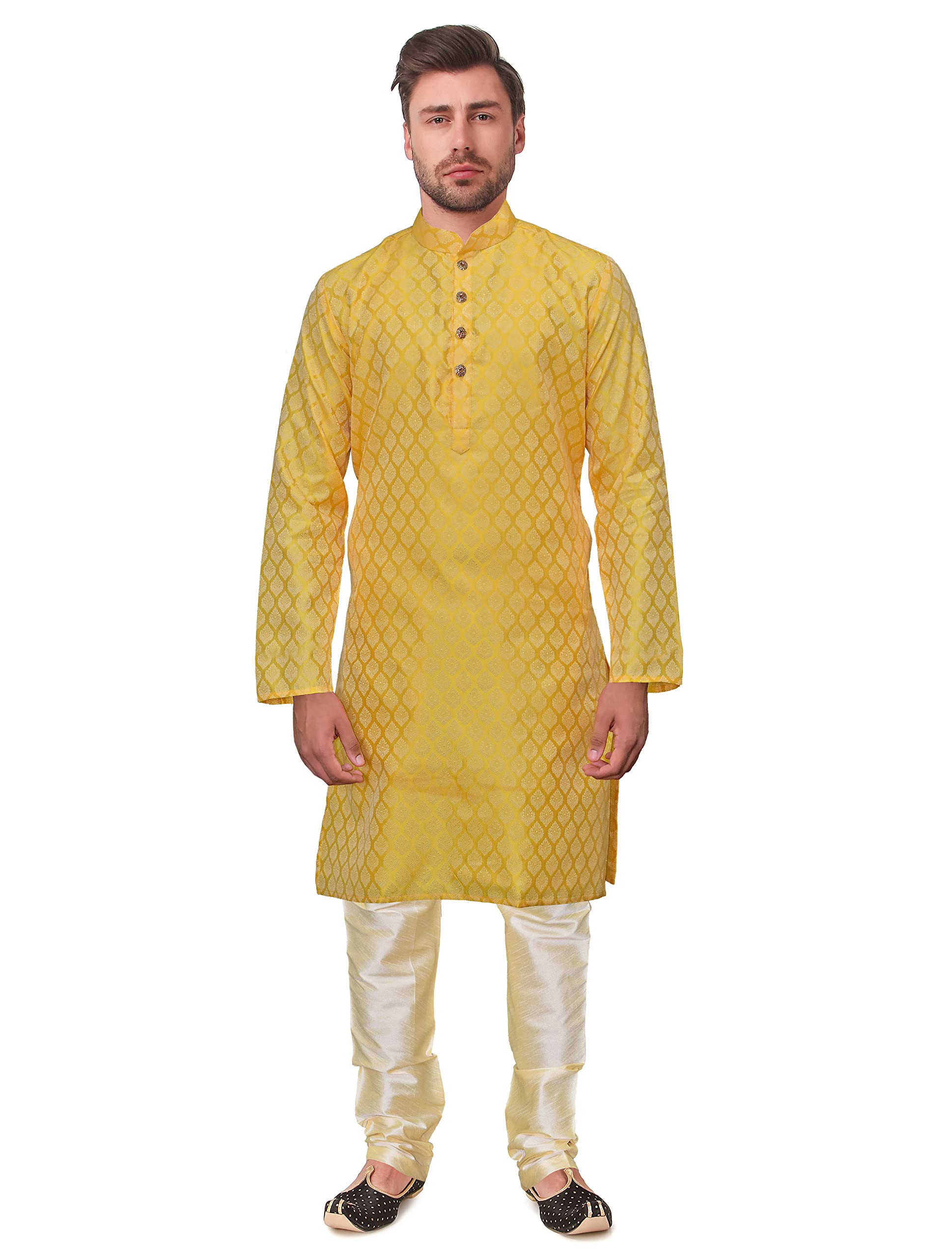 kacery Men's Indian Designer Kurta Pajama Ethenic Outfit FM-850