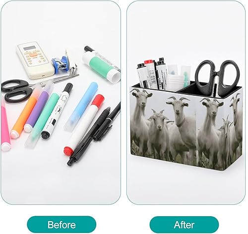 Miniatura 3 de XKAWPC Caja de almacenamiento decorativa para accesorios de escritorio con diseño de cabra