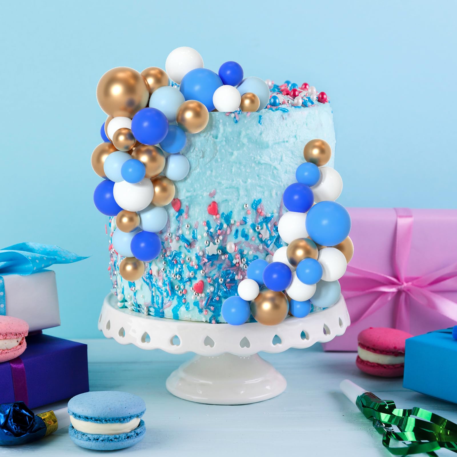 Cake Decoration Balls 70 Pieces Mini Balloon Foam Ball Cake Picks,DIY ...
