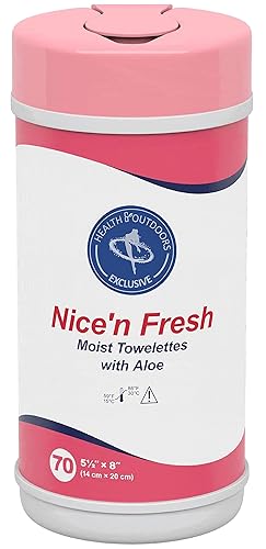 HAO Nice 'n Fresh Toallitas húmedas refrescantes para limpiar la piel con aloe y lanolina (70 unidades)