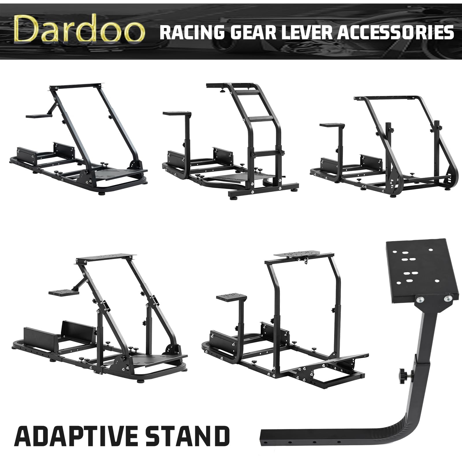 Dardoo Universal Shifter Mount Plattform für Rennsimulator - einstellbare Höhe, Passend für Logitech, für Thrustmaster nur für unsere Cockpits der Square Tube Serie