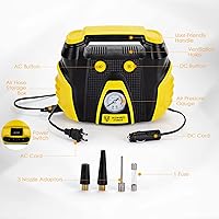 Vista 3 de Compresor de aire portátil inflador de neumáticos bomba eléctrica AC/DC