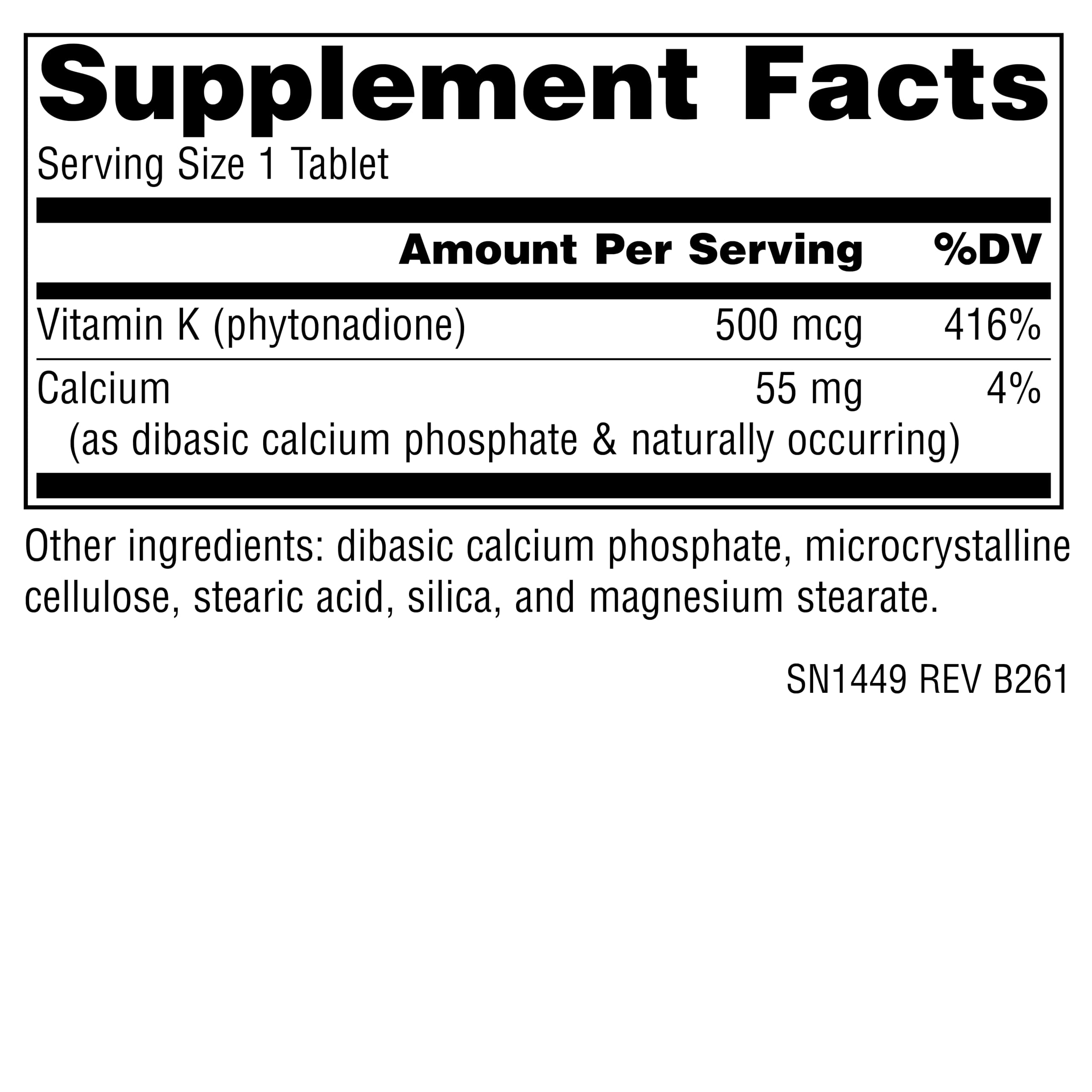 Source Naturals Vitamin K - 500 mcg - 100 Tablets — Amazon image 2