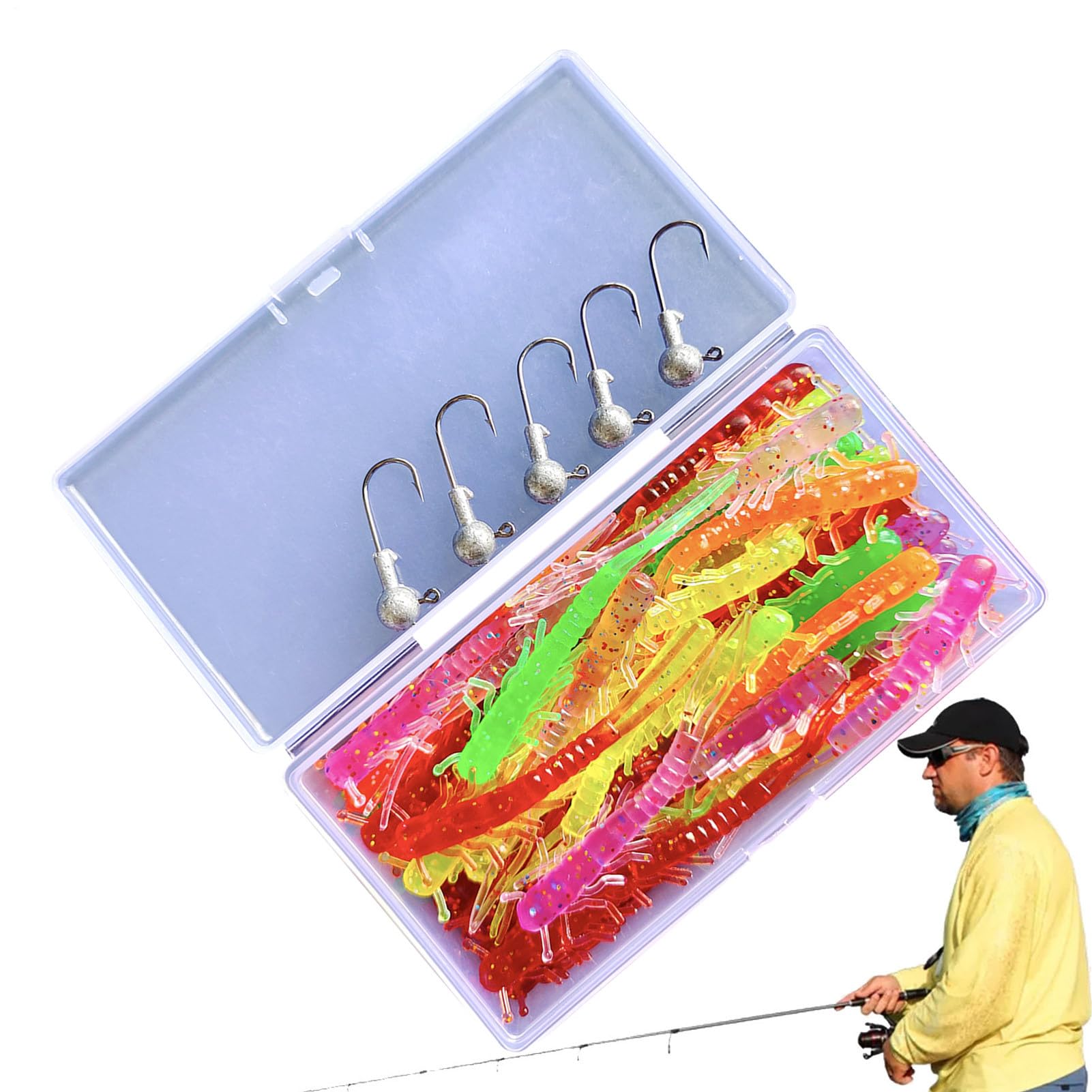 Fish Bait - Soft Realistic with Jig Head Tackle | Artificial Bass Carp Fishing Lure,for Saltwater Freshwater Lake Boat Kayak Shore Fishing Trout Bass Carp Salmon Catfish Anglers