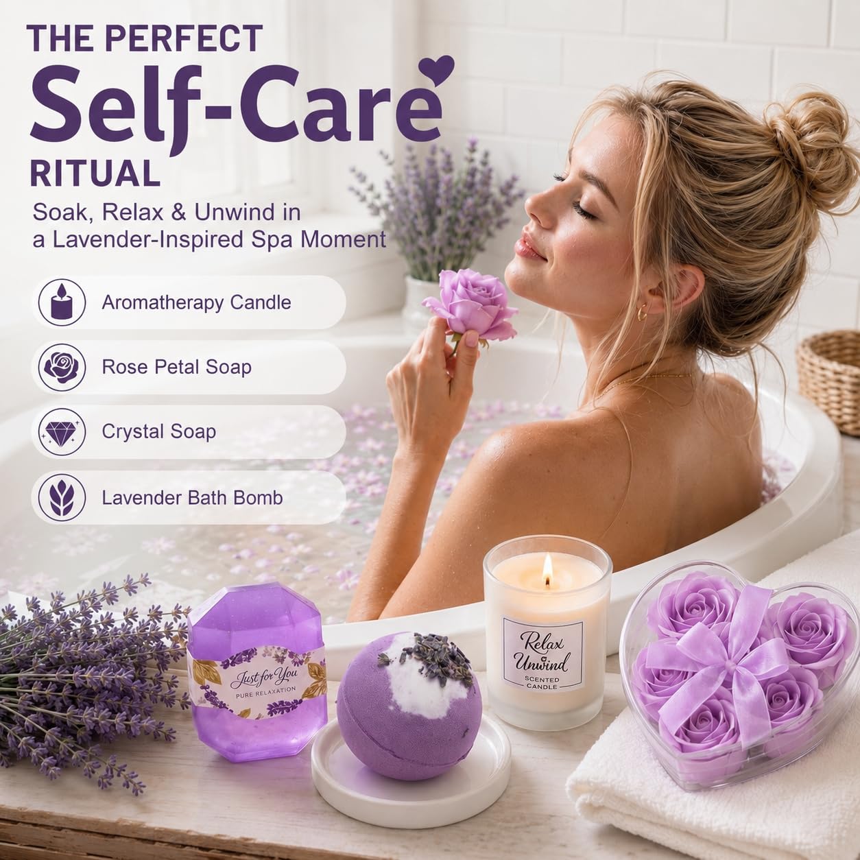 Regalo di compleanno per donna, cesto regalo di lusso per mamma, moglie, lei, regalo "Thinking of You", "Get Well Soon Care" da donna, confezione regalo per amica, sorella