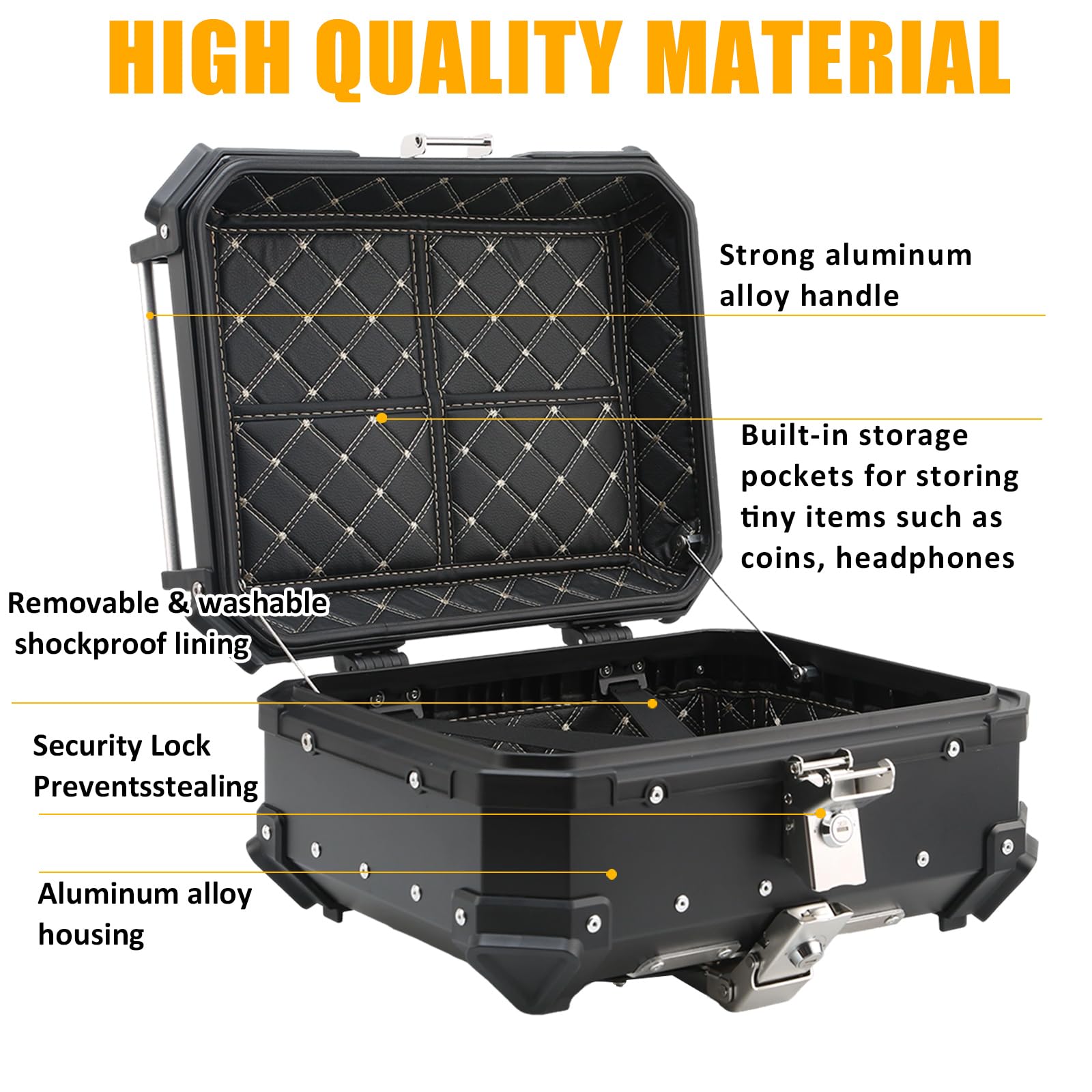 Motorrad Topcase Heckbox Kofferraum Schloss Schwarz 25L Reise