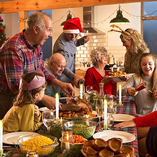 Miniatura 6 de Juego de 12 velas de Navidad para ventana con temporizador, funciona con pilas, velas LED eléctricas sin llama para ventanas, portavelas dorados,