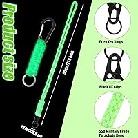 Vista 2 de Frienda Juego de 2 cordones de paracaídas resistentes para el cuello, correa trenzada para la muñeca, 550 llaveros para actividades al aire libre