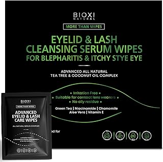 Toallitas limpiadoras de párpados y pestañas,...