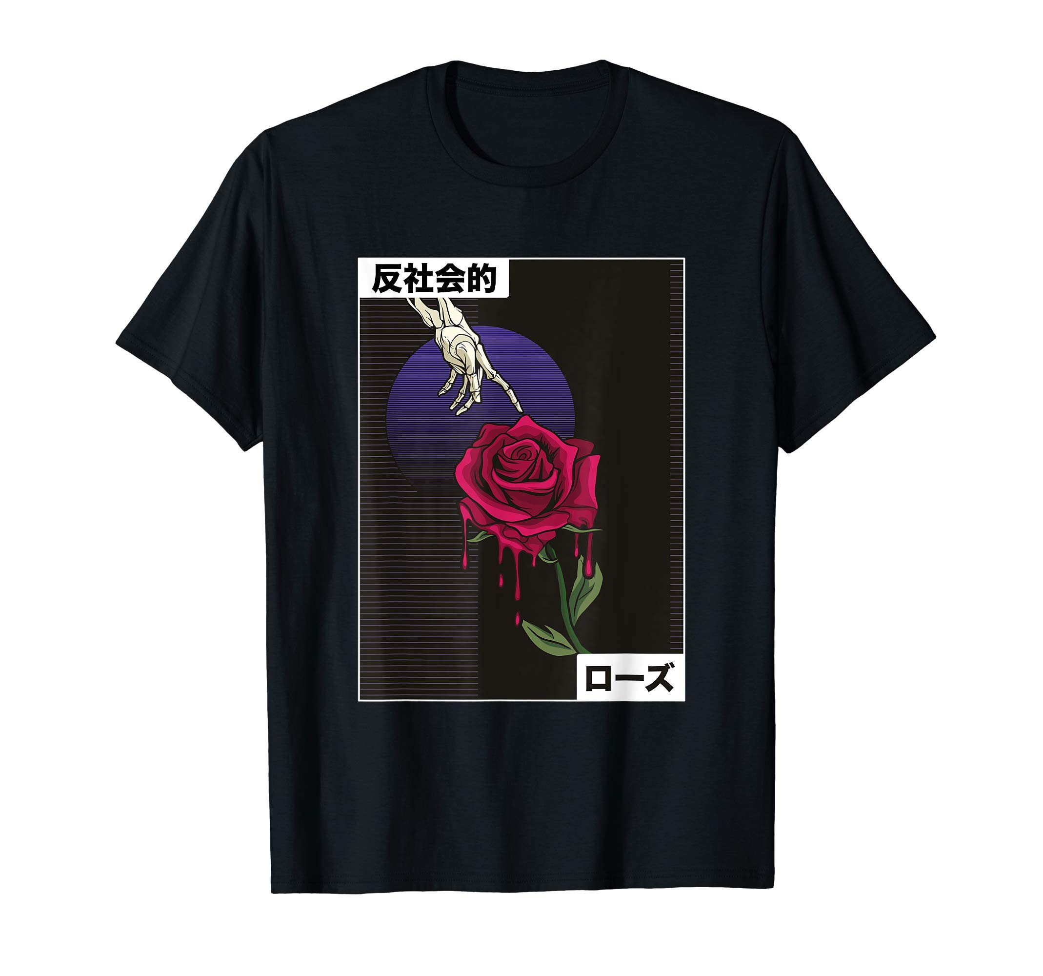 Emotional 90s Grunge Vaporware ClothingVaporwave Bleeding Rose Anti Social Club T-Shirt