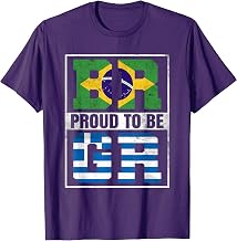 Proud Brazilian Greek Mix Brazil and Greece Heritage T-Shirt
