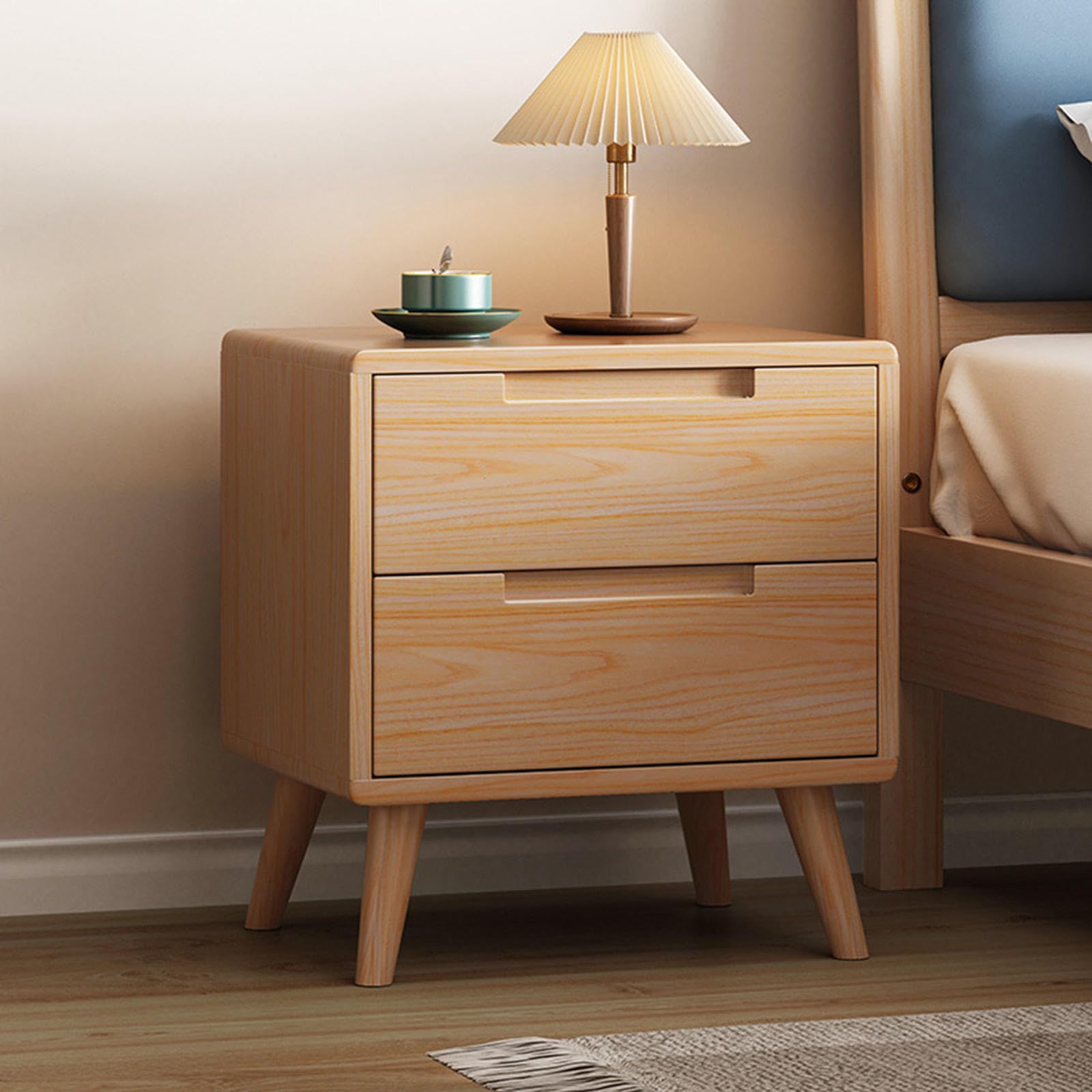 Table de Chevet en Bois Rustique - Résoudre le Manque de Place avec 2 Tiroirs