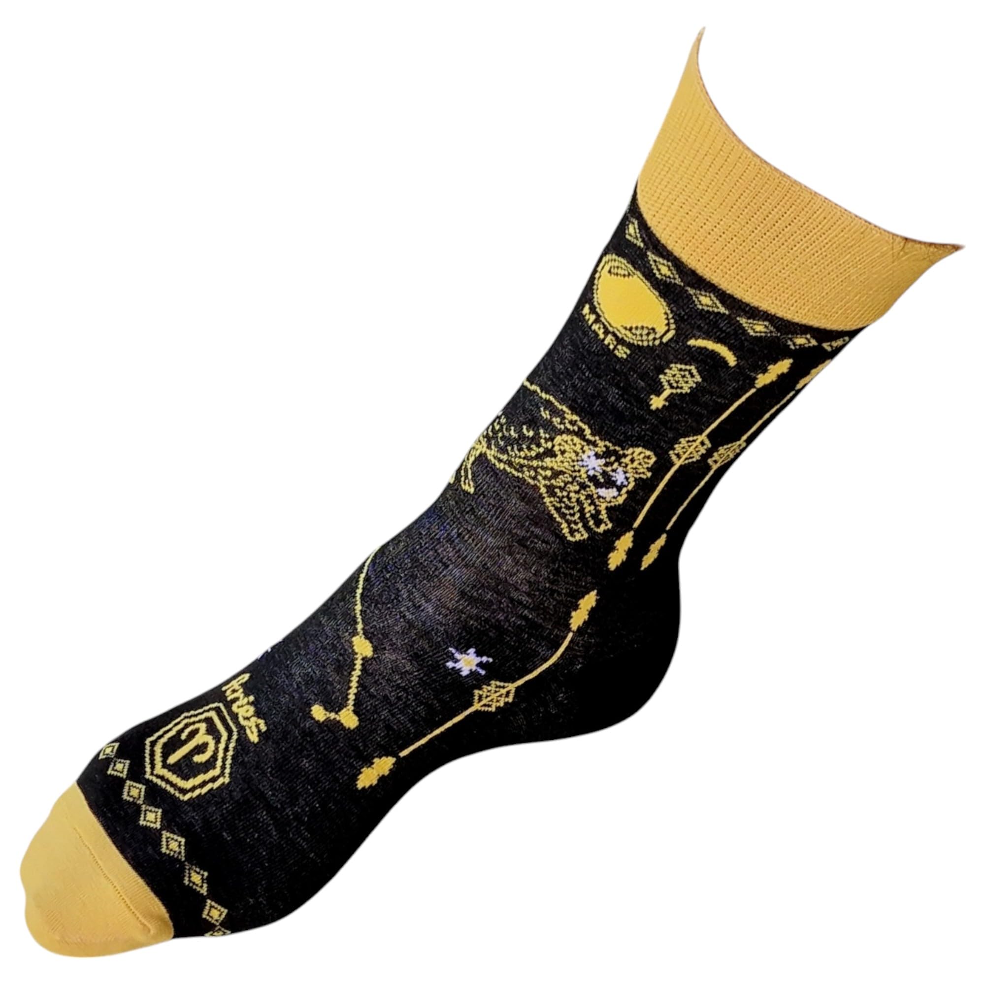 Aries Birthday Mar 21-Apr 19 Ram Zodiac Star Sign Constellation Ladies Socks Black One Pair