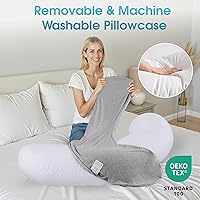 Vista 7 de Almohada corporal, almohada larga, almohada corporal de espuma viscoelástica, almohada lateral en forma de C, almohada lumbar larga, 35 x 10 pulgadas