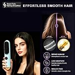 Brosse à lisser sans fil 2026, mini fer plat portable pour femmes, chauffage rapide avec 9 températures pour cheveux courts et tous types de cheveux (bleu clair)