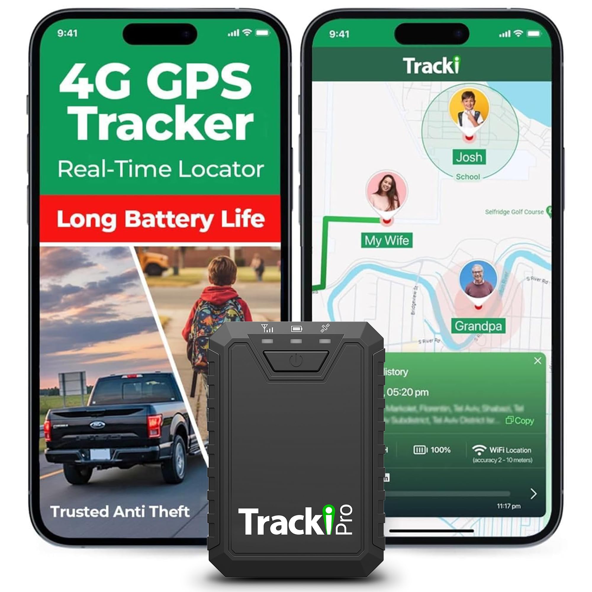 Tracki Pro GPS Tracker for Vehicles Magnetic Waterproof 4G LTE Car Tracker Long-Life Battery Up to 7 Months