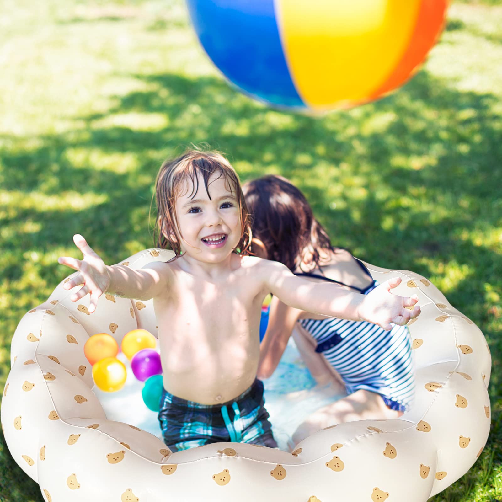 AirSwim Inflatable Paddling Pool, Portable Small Paddling Baby Swimming Pool for Toddlers Ages 0-3 Years Girls and Boys - Image 2
