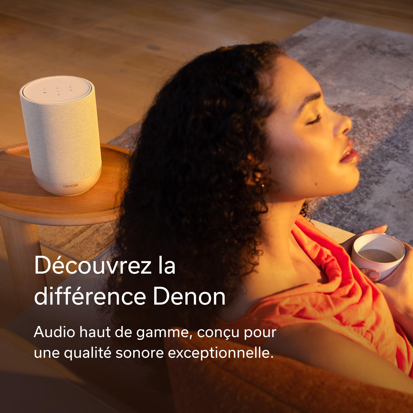 Denon Home 200 Enceinte Bluetooth Connectée avec HEOS, Dolby Atmos Music, WiFi Speaker sans Fil, Enciente Puissante, AirPlay 2, Streaming Haute Résolution - Noir