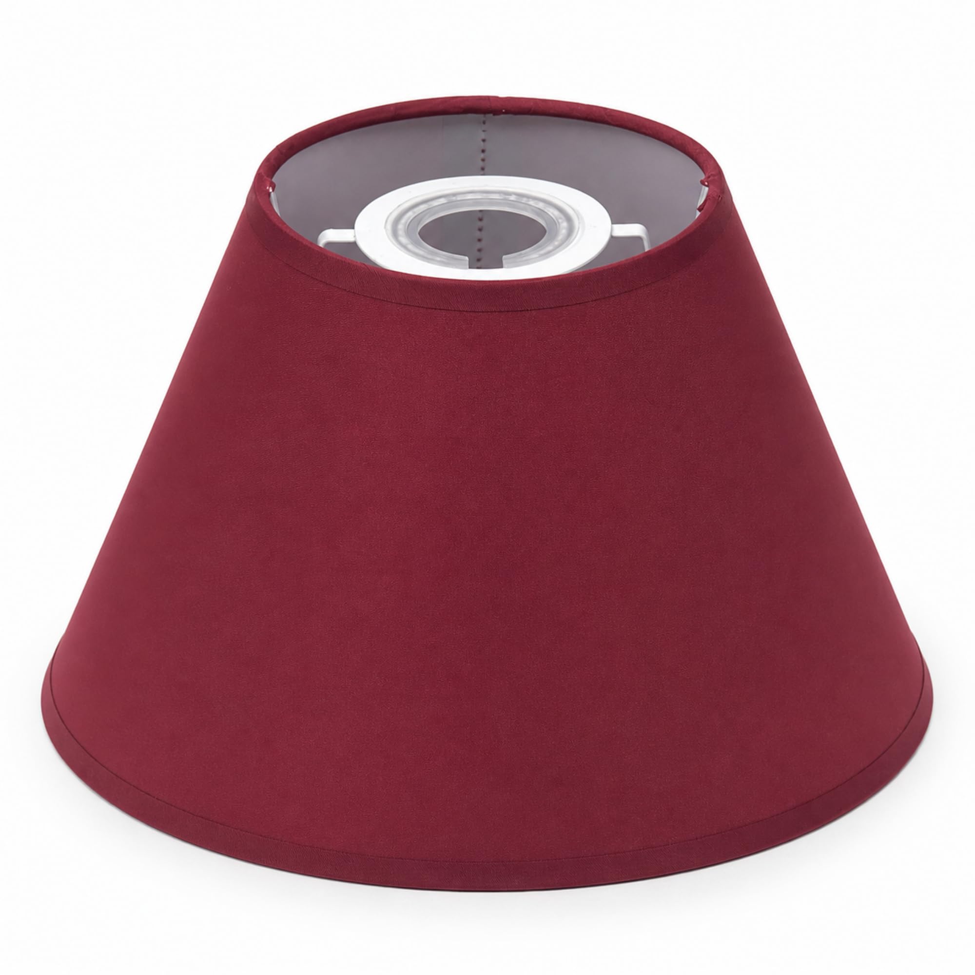 9 Inch Coolie Lamp Shade Wine – Cotton Fabric Lampshade for Table Lamp or Pendant Ceiling Light, Reversible Gimbal, 23cm Bottom Diameter, Traditional Tapered Design