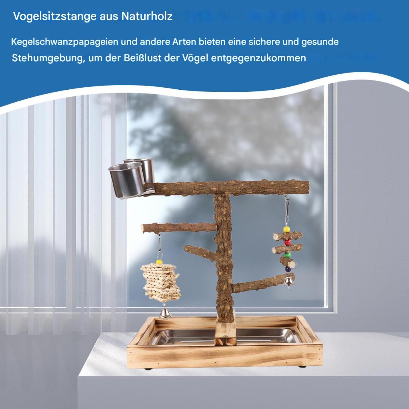 Perchoir Pour Oiseaux Perchoir Cage Pour Perroquets Avec Mangeoires