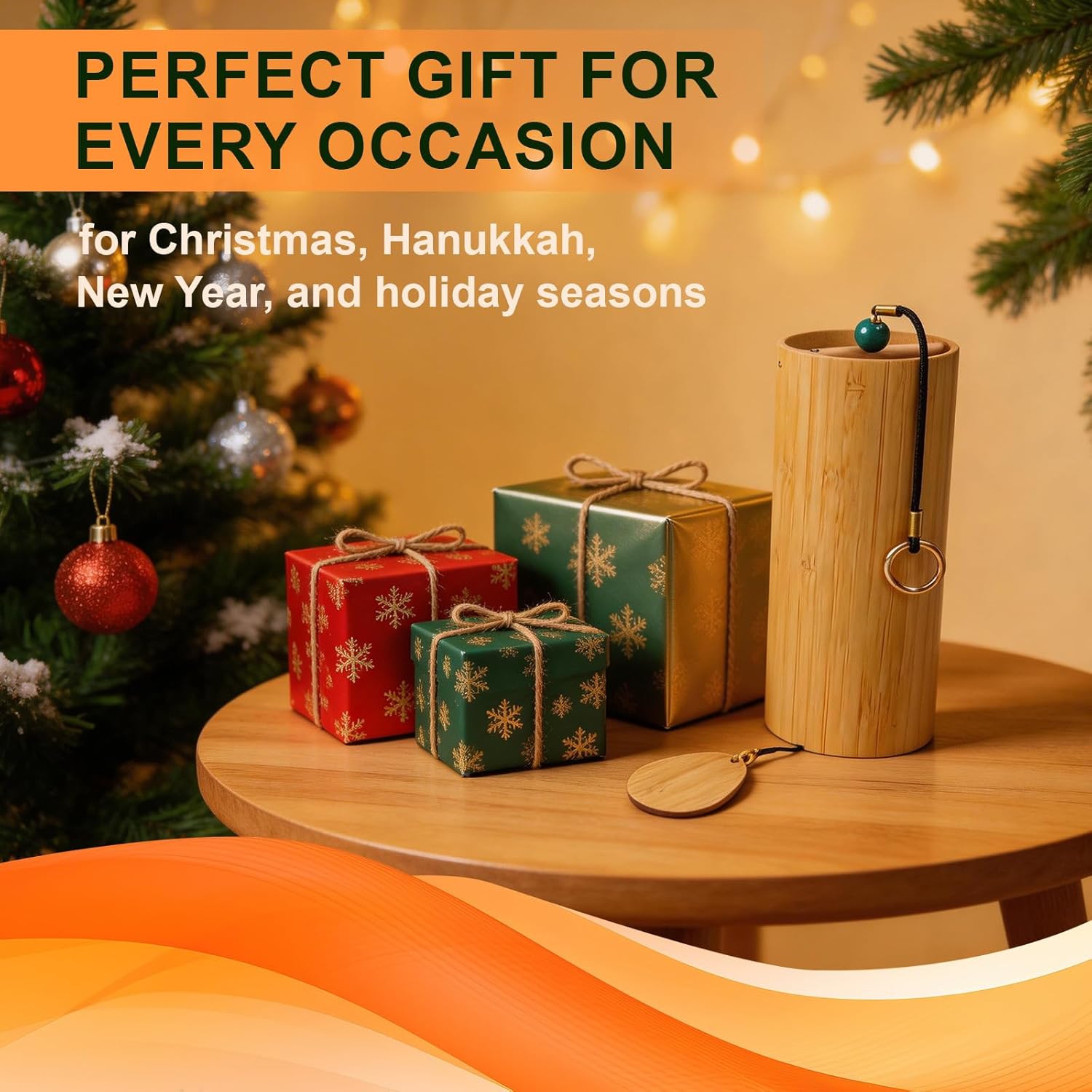 Bamboo Wind Chime-432Hz Tuned for Alpha Wave Relaxation, Focus & Meditation-Handmade Minimalist Sound Healing Tool for Yoga/Home Office/Musical Teaching Classroom/Gifting