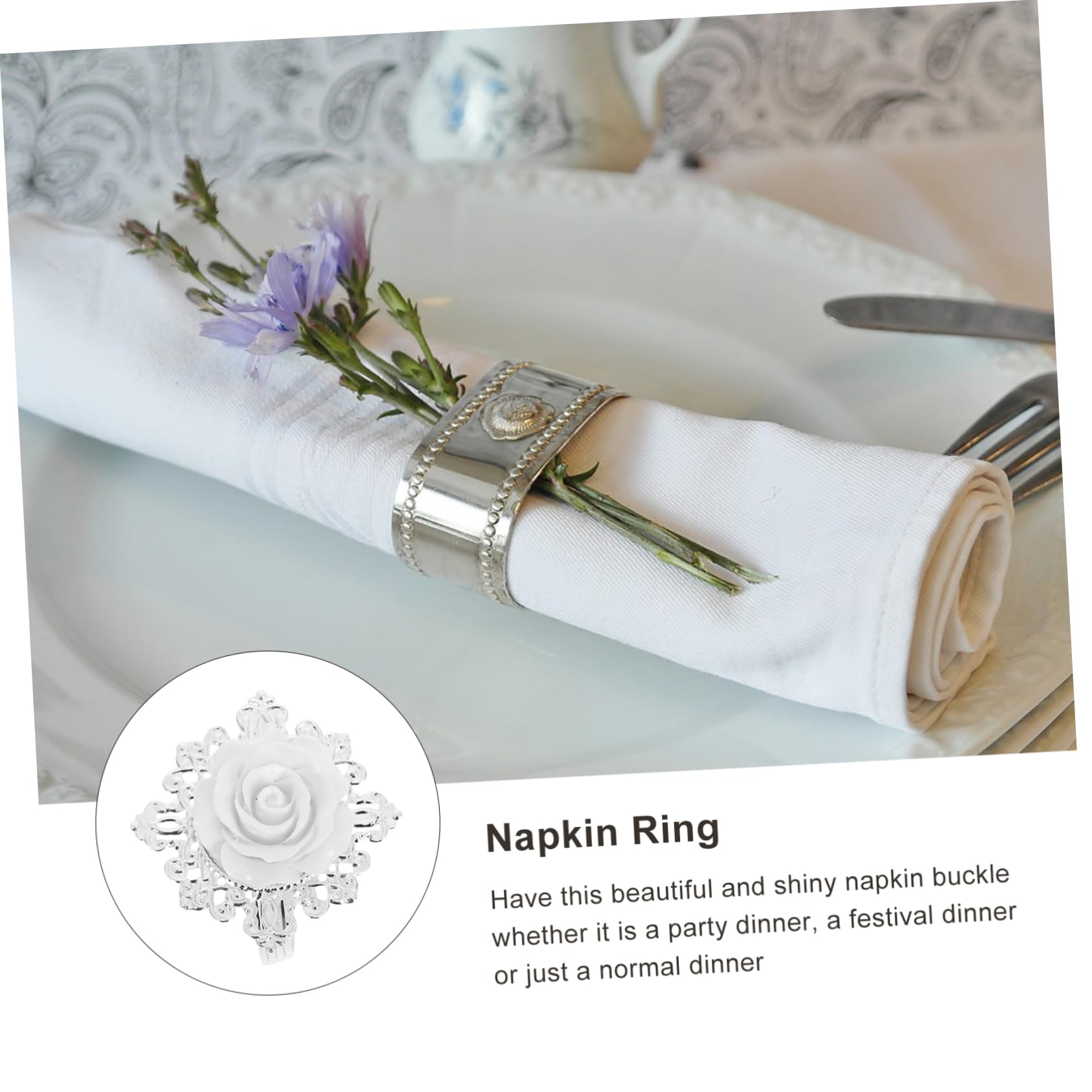 POPETPOP 24stücke Weiß Napkin Ringe Aus Zinklegierung Kreative Serviettenhalter Für Hochzeiten Feste Dinnerpartys Und Mehr