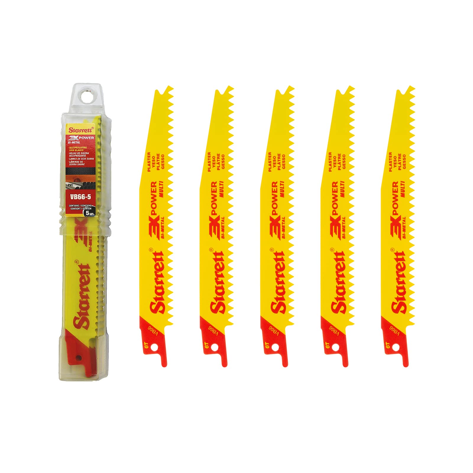 Starrett Multi Purpose Reciprocating Saw Blades 150mm (6-inch) - Pack of 5