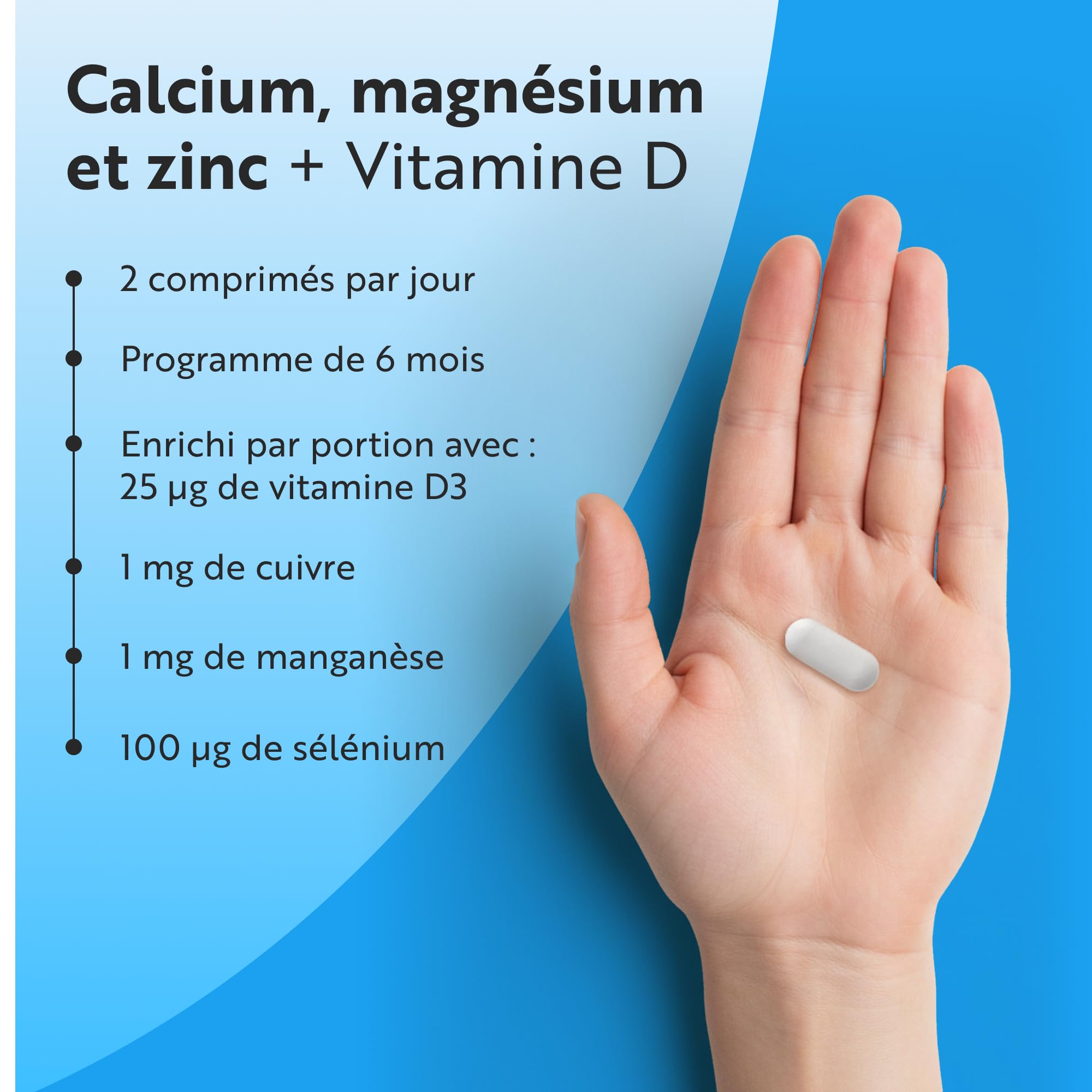 Calcium, magnésium, zinc enrichi en vitamine D3 - Supplément de haute résistance | 365 comprimés végétariens | Offre de 6 mois | Fabriqué au Royaume-Uni par Nutravita