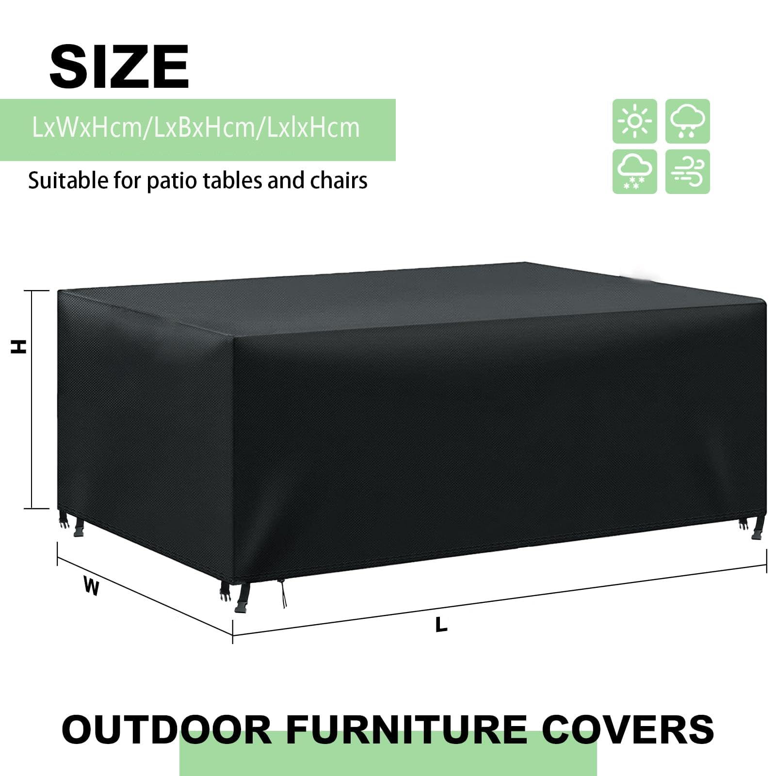 Copertura Per Mobili Da Giardino 130x60x70cm - Telo Impermeabile 600D Oxford Con Fibbie Anti-UV E Antivento - Foto 2