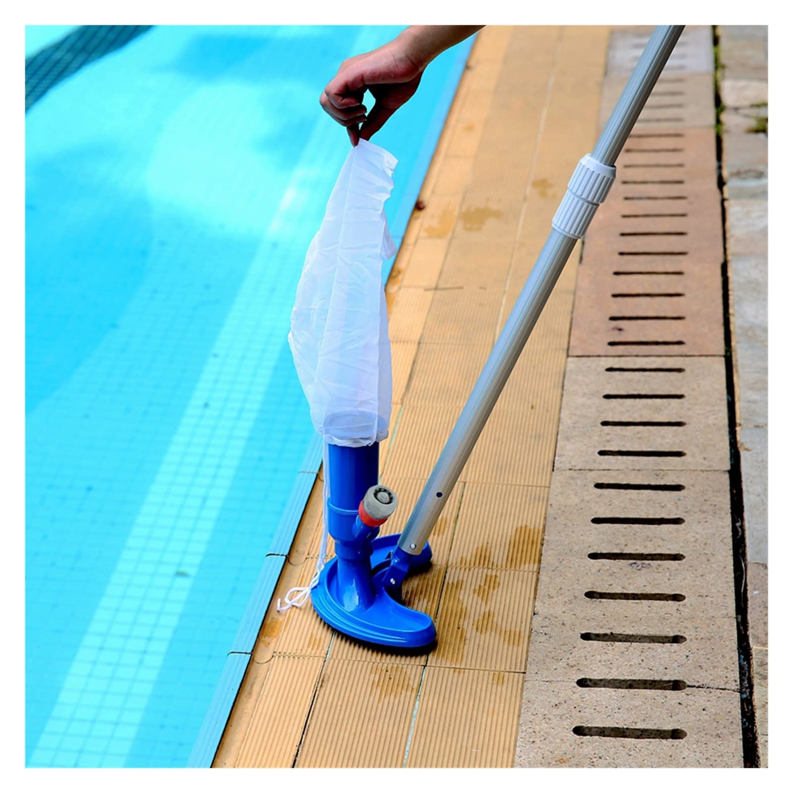 Zewnętrzny zestaw do czyszczenia basenu Cleaner Clean Pool Bottoms Zestaw narzędzi do dezynfekcji netto Głowica ssąca Szczotka do czyszczenia Spa(Fishnet)
