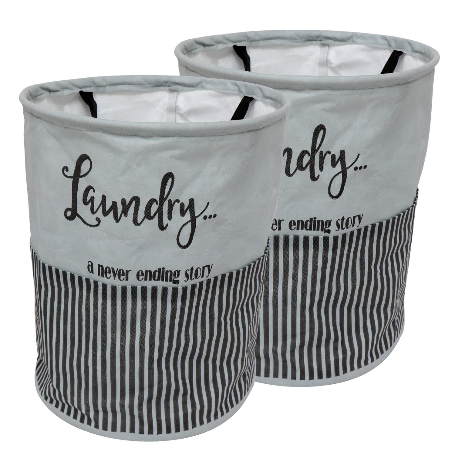 Perpetual Waterproof Laundry Cloth Basket | Foldable Storage with Handle, 45 Liters (Pack of 2) - (Grey - 5.91x11.81x1.97 Inch) (B0CPFRF2FQ) Amazon Price History, Amazon Price Tracker