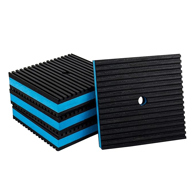 BJADE'S 4 Pack AntiVibration Isolation Rubber Pads with 3/8'' Pre