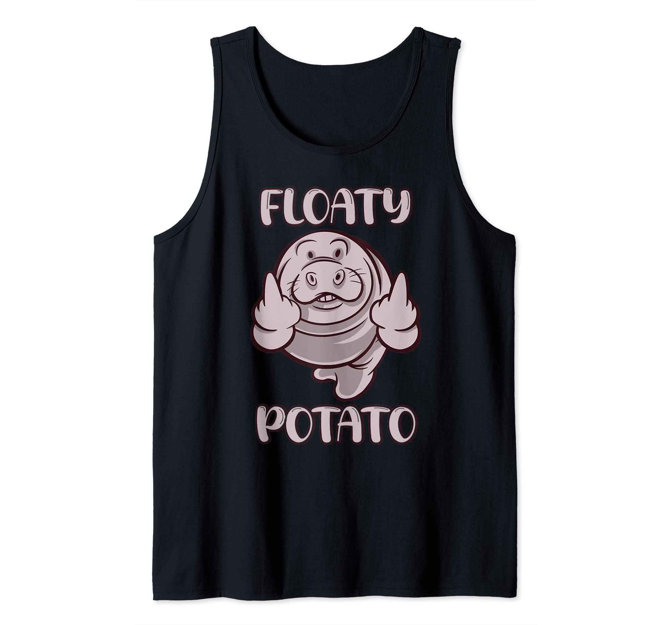 Funny seahow saying Floaty Potato Ocean Manatee Tank Top