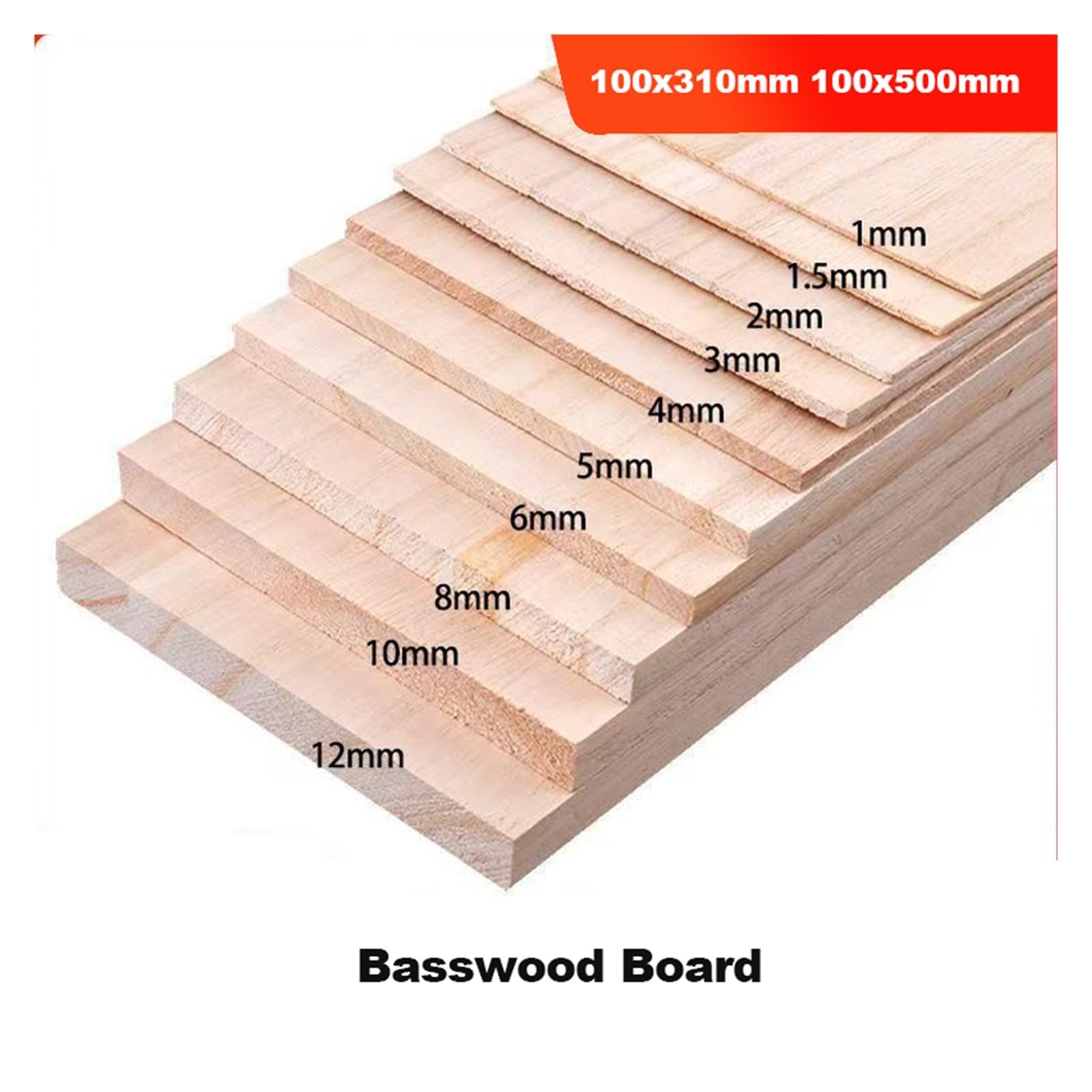 Rzeźba w drewnie, 1-10 szt., grubość deski z drewna lipowego, 1 mm, 1,5 mm, 2 mm, 3 mm, 5 mm, 8 mm, 10 mm, do rękodzieła, projektu, arkusz drewniany, DIY, ręcznie robione akcesoria do modeli