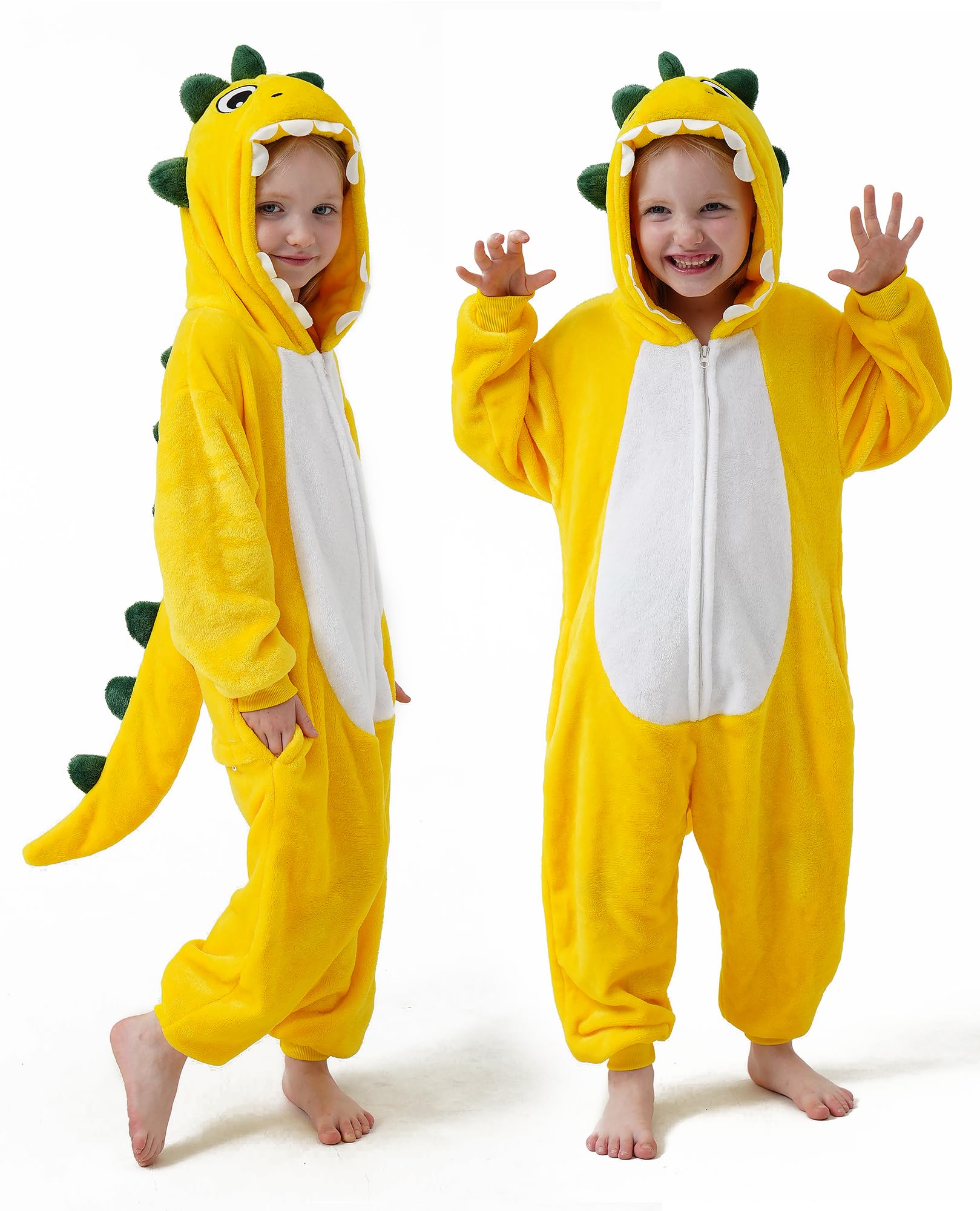 DILUFUN Kids Animal Onesie Halloween Funny Costume Cosplay Pajamas 3-14Y | Kids Animal Onesie,Halloween Funny Costume Cosplay Pajamas,Cozy Warm Flannel Sleepwear,Boys Girls Christmas Gift 3-14Y