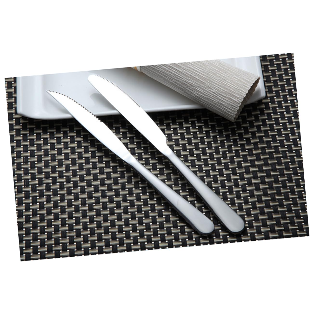 PRETYZOOM Set Di Posate 12 Pezzi in Acciaio Inox Posate Moderne Da Tavola Per Bistecca Pizza