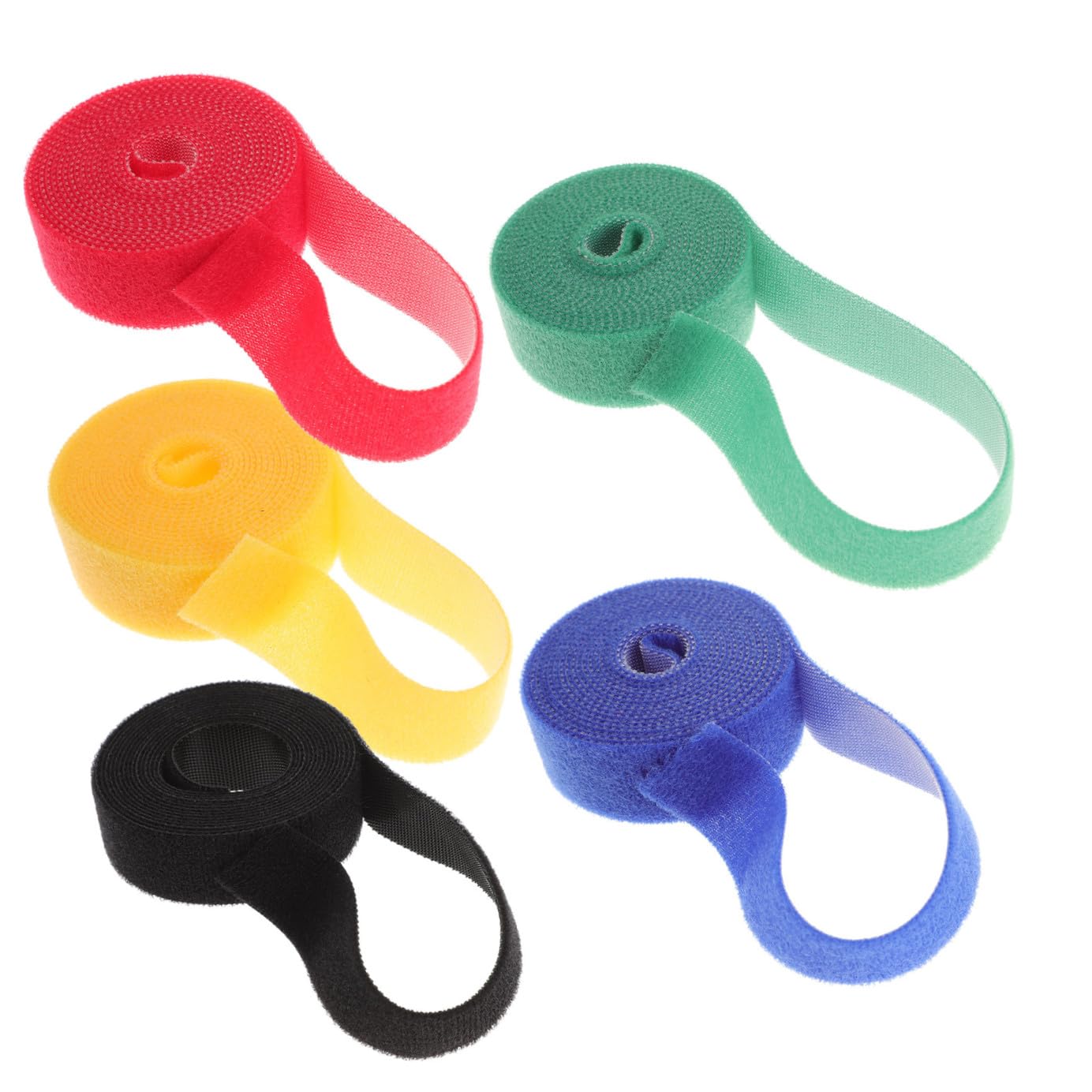 DOITOOL 20rollen Kabel Organizer Selbstklebende Kabelbinder Rot Gelb Blau Grün Und Schwarz Wiederverwendbare Kabelstraps Für Effektives Kabelmanagement Zuhause Büro