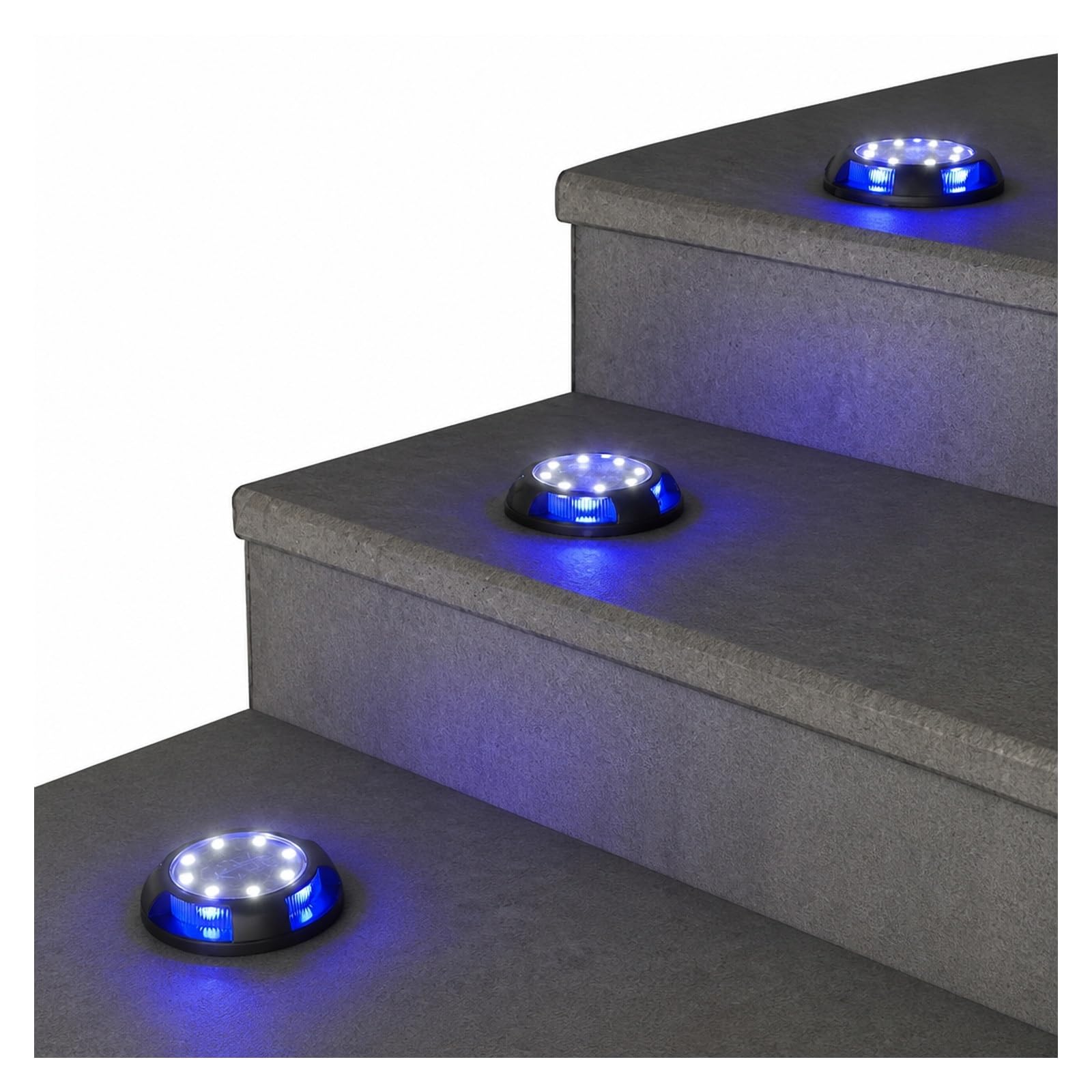 Luci Solari da Terra, Confezione Da 4 Luci Solari A Disco 12 LED Per Giardino Esterno Sotterraneo per passerella da patio(4pcs Warm 4 RGB)