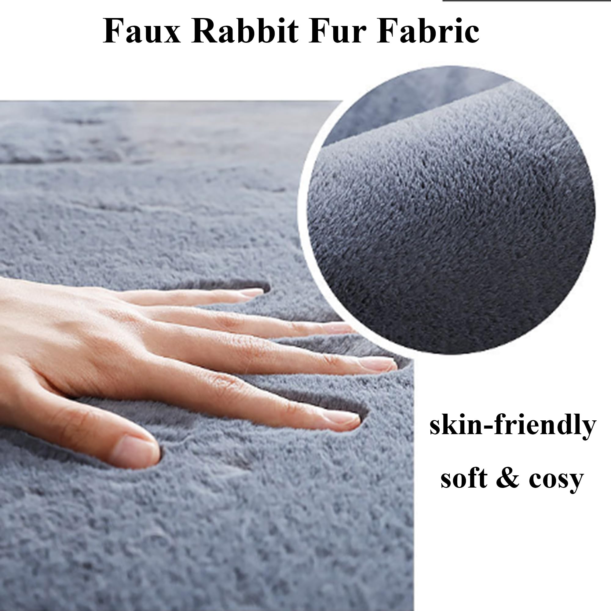 Tapis rectangulaire moelleux en fausse fourrure - Ne perd pas ses poils - Lavable en machine - Pour salon, chambre à coucher, chambre d'enfant, chambre d'enfant - 160 x 230 cm - Blanc cassé