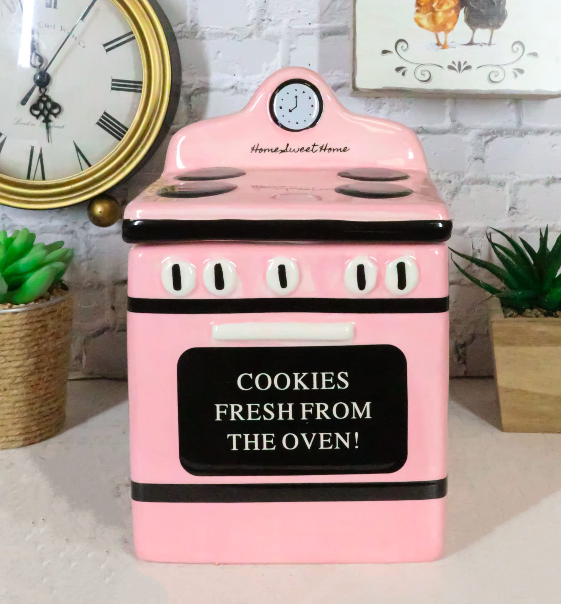 Vintage Pink Oven Cookie Jar - Ceramic Kitchen Decor -9
