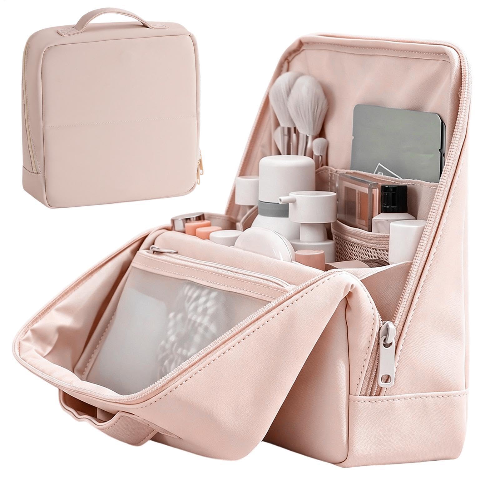 Borsa Trucchi Verticale Custodia Make-Up E Toilette Con Chiusura Magnetica | Necessaire Da Viaggio Per Vacanza Dormitorio Backpacking Fuga Di Weekend Viaggio D'Affari Hotel Campeggio Outdoor