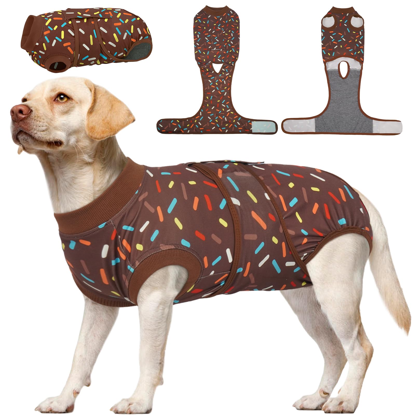 Kuoser Dog Recovery Suit for Post-Surgery Care, Spay Neuter Bodysuit for Female & Male Dogs, Anti-Licking Surgical Onesie, Snug Fit for Abdominal