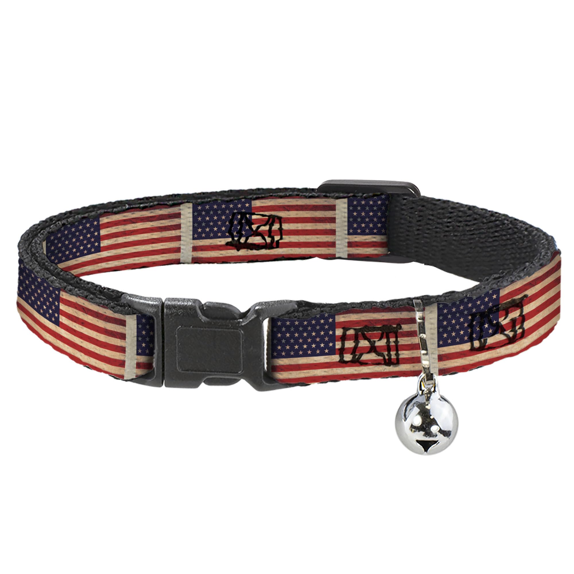 Collar de gato con bandera americana ajustable de 8 a 12 pulgadas